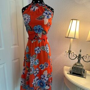 Josie Floral Halter Handkerchief Dress